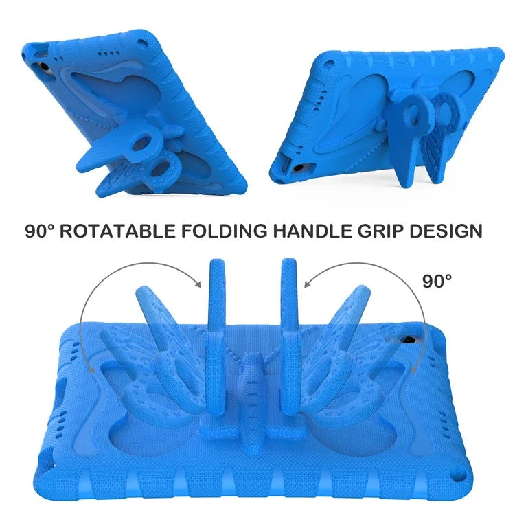 For Samsung Galaxy Tab A9+ Case Butterfly Kickstand EVA Tablet Cover with Shoulder Strap