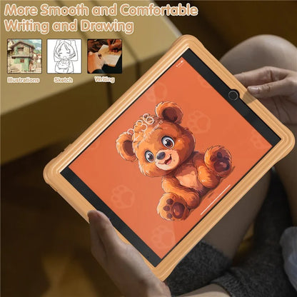 For iPad 10.2 (2019) / (2020) / (2021) Case Bear Pattern Kickstand PC+Silicone Tablet Cover with Hand Strap
