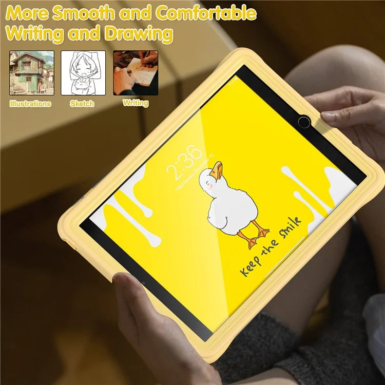 For iPad 10.2 (2019) / (2020) / (2021) Case Duck Pattern PC+Silicone Protective Cover with Hand Strap