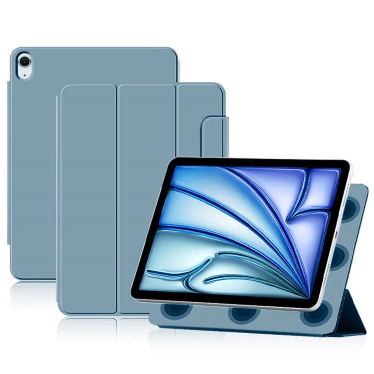 For iPad Air 13 (2024) (M2) Stand Case Shockproof Magnetic PU Leather Flip Tablet Cover Blue