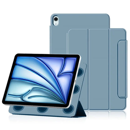 For iPad Air 13 (2024) (M2) Stand Case Shockproof Magnetic PU Leather Flip Tablet Cover Blue
