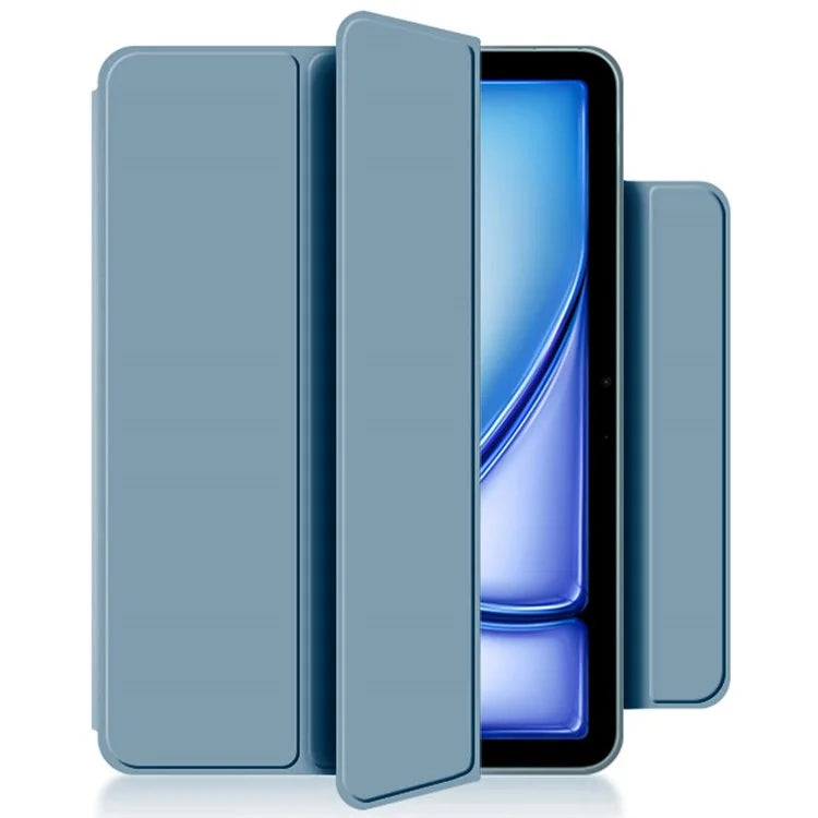 For iPad Air 13 (2024) (M2) Stand Case Shockproof Magnetic PU Leather Flip Tablet Cover Blue
