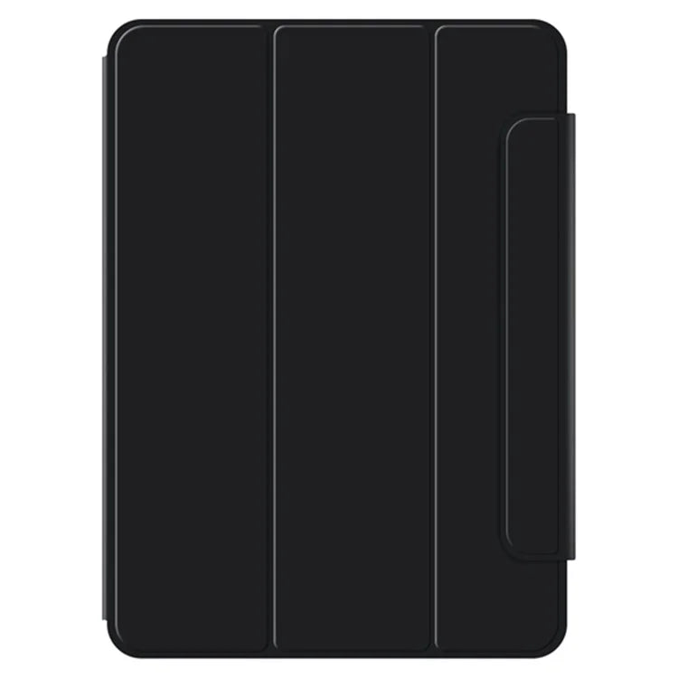 For iPad Pro 11 (2024) (M4) Case Magnetic Attachment PU Leather Drop-Proof Tablet Cover with Tri-Fold Stand