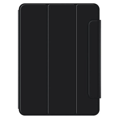 For iPad Pro 11 (2024) (M4) Case Magnetic Attachment PU Leather Drop-Proof Tablet Cover with Tri-Fold Stand