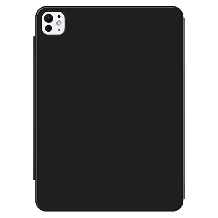 For iPad Pro 11 (2024) (M4) Case Magnetic Attachment PU Leather Drop-Proof Tablet Cover with Tri-Fold Stand