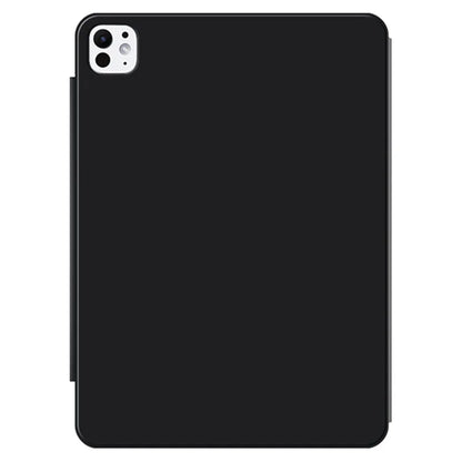 For iPad Pro 11 (2024) (M4) Case Magnetic Attachment PU Leather Drop-Proof Tablet Cover with Tri-Fold Stand
