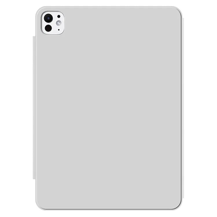 For iPad Pro 11 (2024) (M4) Case Magnetic Attachment PU Leather Drop-Proof Tablet Cover with Tri-Fold Stand