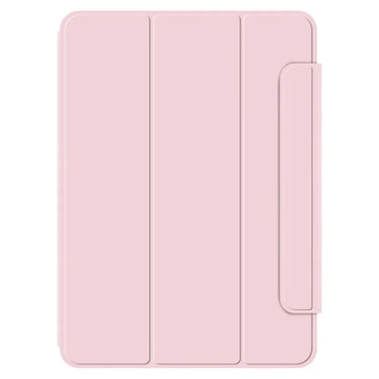 For iPad Pro 11 (2024) (M4) Case Magnetic Attachment PU Leather Drop-Proof Tablet Cover with Tri-Fold Stand