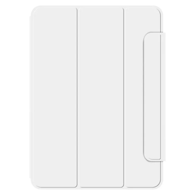 For iPad Pro 11 (2024) (M4) Case Magnetic Attachment PU Leather Drop-Proof Tablet Cover with Tri-Fold Stand