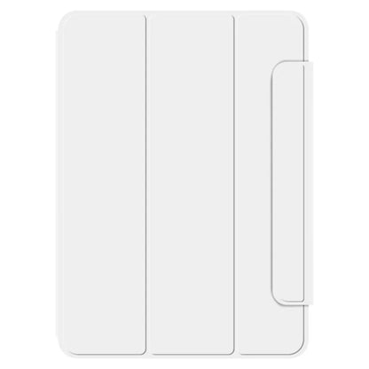 For iPad Pro 11 (2024) (M4) Case Magnetic Attachment PU Leather Drop-Proof Tablet Cover with Tri-Fold Stand