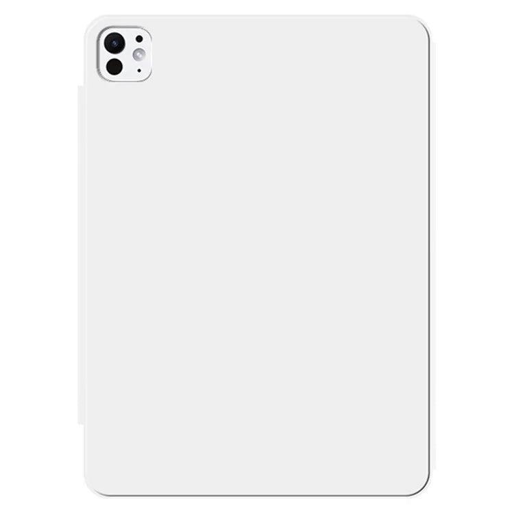 For iPad Pro 11 (2024) (M4) Case Magnetic Attachment PU Leather Drop-Proof Tablet Cover with Tri-Fold Stand