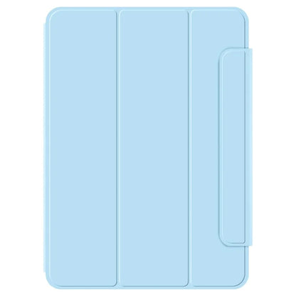 For iPad Pro 11 (2024) (M4) Case Magnetic Attachment PU Leather Drop-Proof Tablet Cover with Tri-Fold Stand