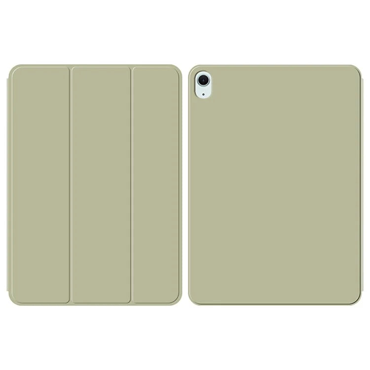 For iPad Air 11 (2024) (M2) Shockproof Case Magnetic Attachment PU Leather + TPU Tri-Fold Stand Cover