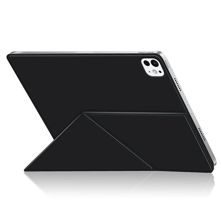 For iPad Pro 11 (2024) (M4) Case Magnetic Attachment PU Leather Origami Stand Tablet Cover
