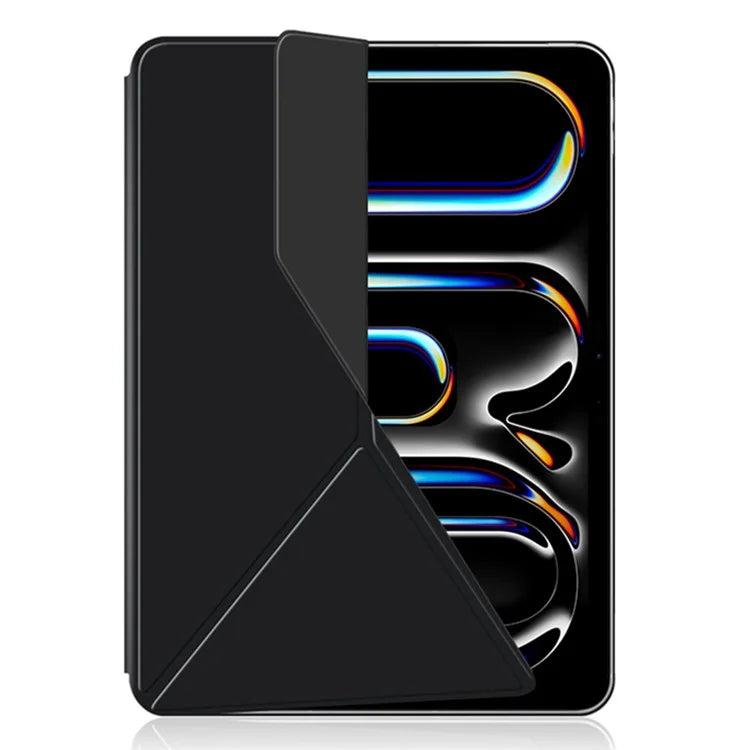 For iPad Pro 11 (2024) (M4) Case Magnetic Attachment PU Leather Origami Stand Tablet Cover