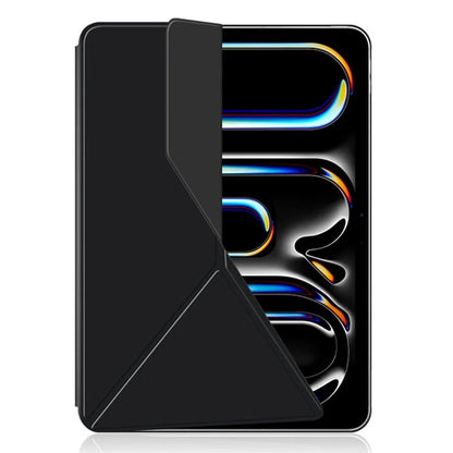 For iPad Pro 11 (2024) (M4) Case Magnetic Attachment PU Leather Origami Stand Tablet Cover