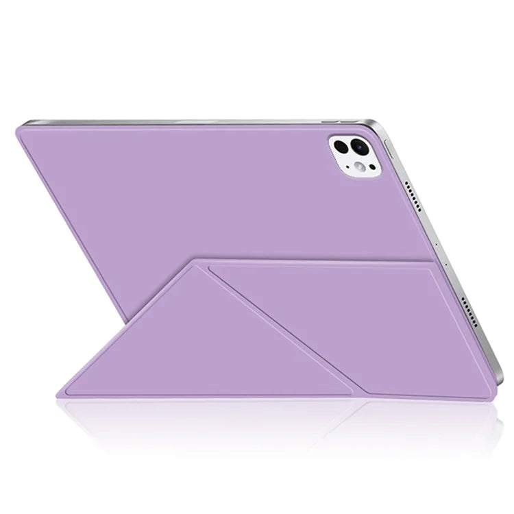 For iPad Pro 11 (2024) (M4) Case Magnetic Attachment PU Leather Origami Stand Tablet Cover