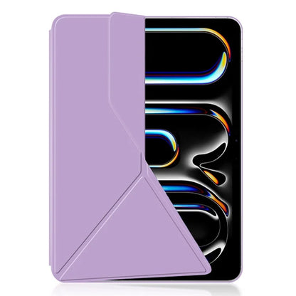 For iPad Pro 11 (2024) (M4) Case Magnetic Attachment PU Leather Origami Stand Tablet Cover