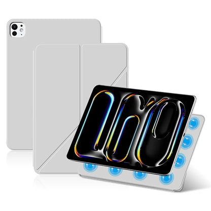 For iPad Pro 11 (2024) (M4) Case Magnetic Attachment PU Leather Origami Stand Tablet Cover