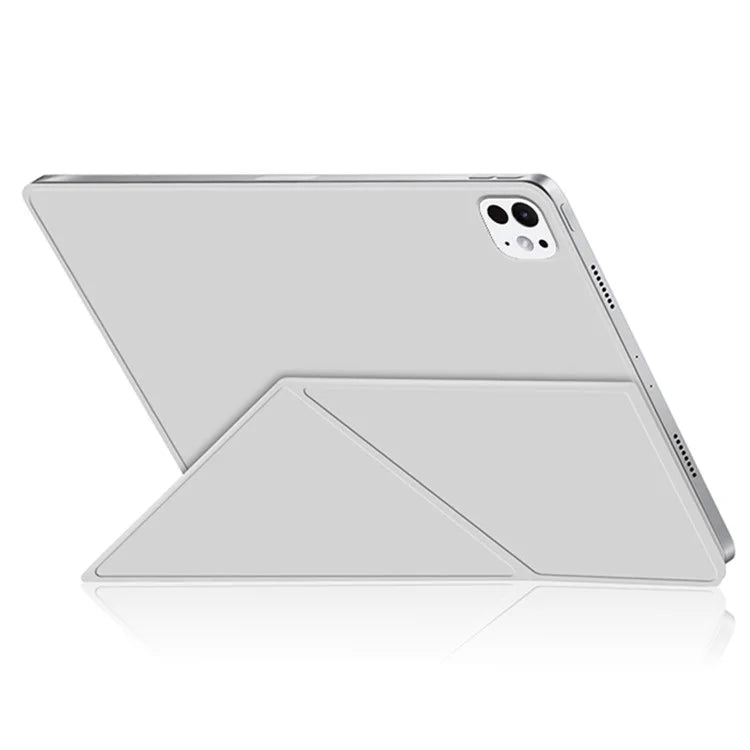 For iPad Pro 11 (2024) (M4) Case Magnetic Attachment PU Leather Origami Stand Tablet Cover