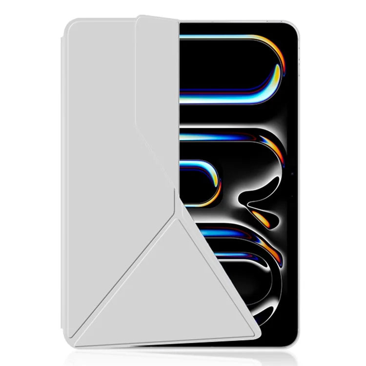 For iPad Pro 11 (2024) (M4) Case Magnetic Attachment PU Leather Origami Stand Tablet Cover