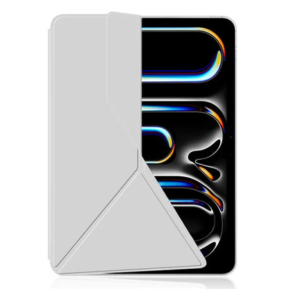 For iPad Pro 11 (2024) (M4) Case Magnetic Attachment PU Leather Origami Stand Tablet Cover