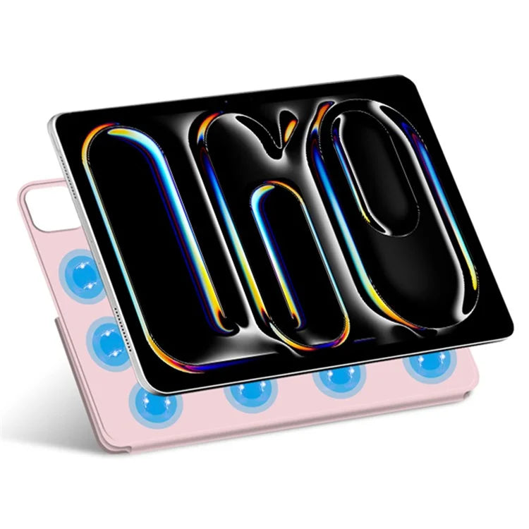 For iPad Pro 11 (2024) (M4) Case Magnetic Attachment PU Leather Origami Stand Tablet Cover