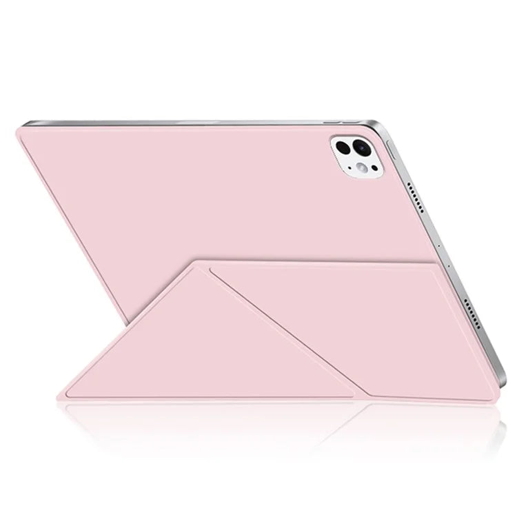 For iPad Pro 11 (2024) (M4) Case Magnetic Attachment PU Leather Origami Stand Tablet Cover