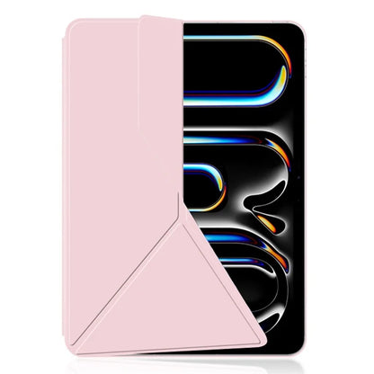 For iPad Pro 11 (2024) (M4) Case Magnetic Attachment PU Leather Origami Stand Tablet Cover