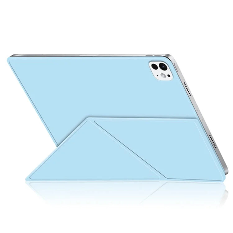 For iPad Pro 11 (2024) (M4) Case Magnetic Attachment PU Leather Origami Stand Tablet Cover