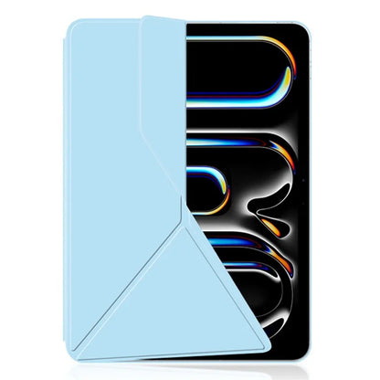 For iPad Pro 11 (2024) (M4) Case Magnetic Attachment PU Leather Origami Stand Tablet Cover