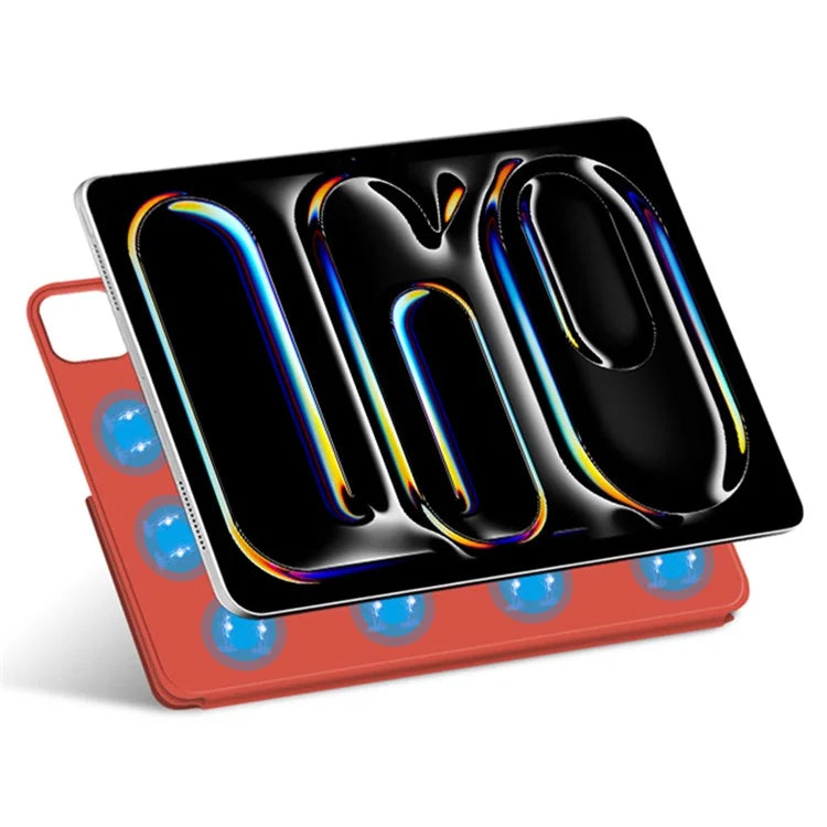 For iPad Pro 11 (2024) (M4) Case Magnetic Attachment PU Leather Origami Stand Tablet Cover