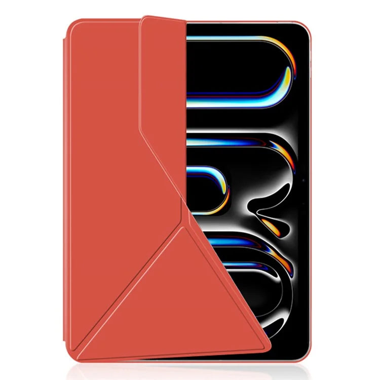 For iPad Pro 11 (2024) (M4) Case Magnetic Attachment PU Leather Origami Stand Tablet Cover