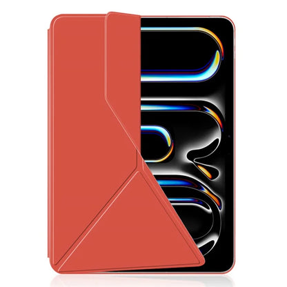 For iPad Pro 11 (2024) (M4) Case Magnetic Attachment PU Leather Origami Stand Tablet Cover