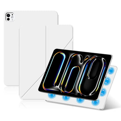 For iPad Pro 11 (2024) (M4) Case Magnetic Attachment PU Leather Origami Stand Tablet Cover