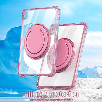 For iPad 10.9 (2022) Case Rotating Handle Grip TPU+PC Clear Tablet Cover