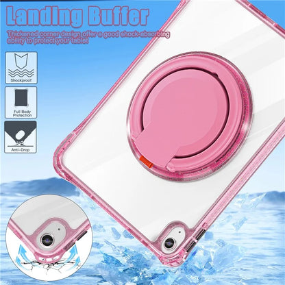 For iPad 10.9 (2022) Case Rotating Handle Grip TPU+PC Clear Tablet Cover