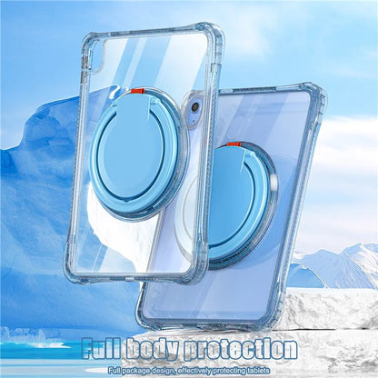 For iPad 10.9 (2022) Case Rotating Handle Grip TPU+PC Clear Tablet Cover
