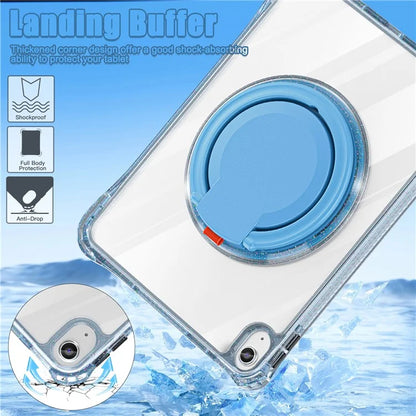 For iPad 10.9 (2022) Case Rotating Handle Grip TPU+PC Clear Tablet Cover