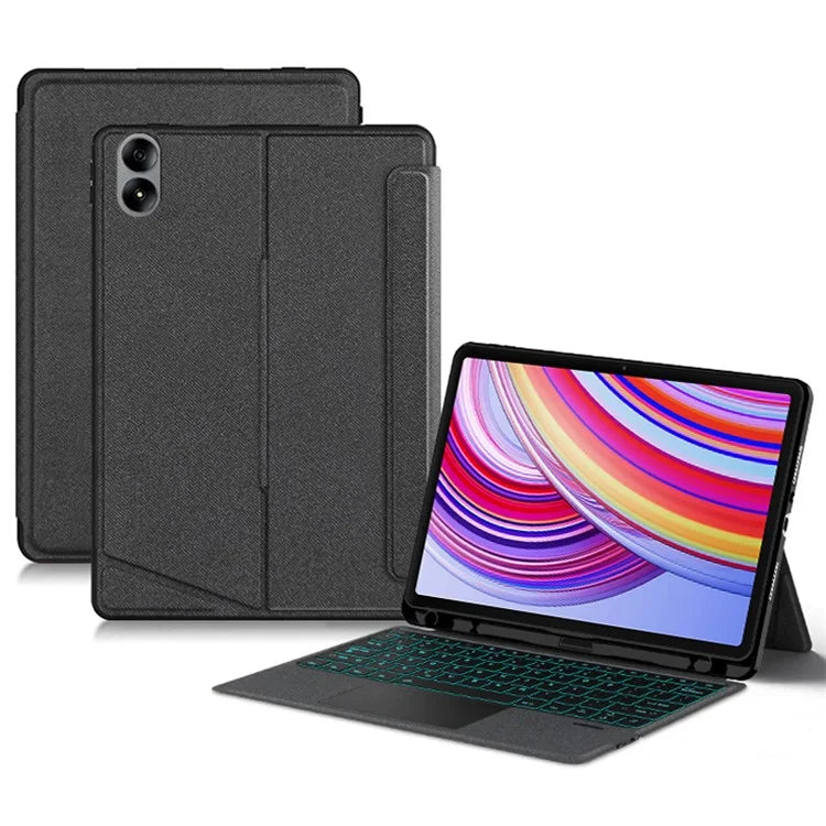 For Xiaomi Redmi Pad Pro Leather Case Tablet Stand Cover with Backlight Touchpad Bluetooth Keyboard