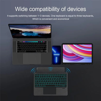 For Xiaomi Redmi Pad Pro Leather Case Tablet Stand Cover with Backlight Touchpad Bluetooth Keyboard