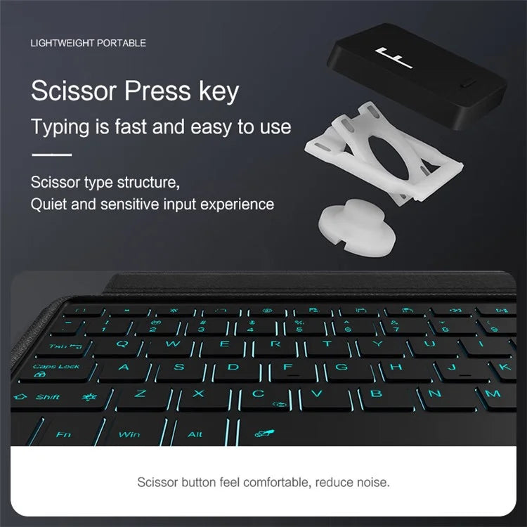 For Xiaomi Redmi Pad Pro Leather Case Tablet Stand Cover with Backlight Touchpad Bluetooth Keyboard