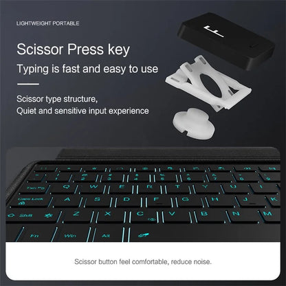 For Xiaomi Redmi Pad Pro Leather Case Tablet Stand Cover with Backlight Touchpad Bluetooth Keyboard