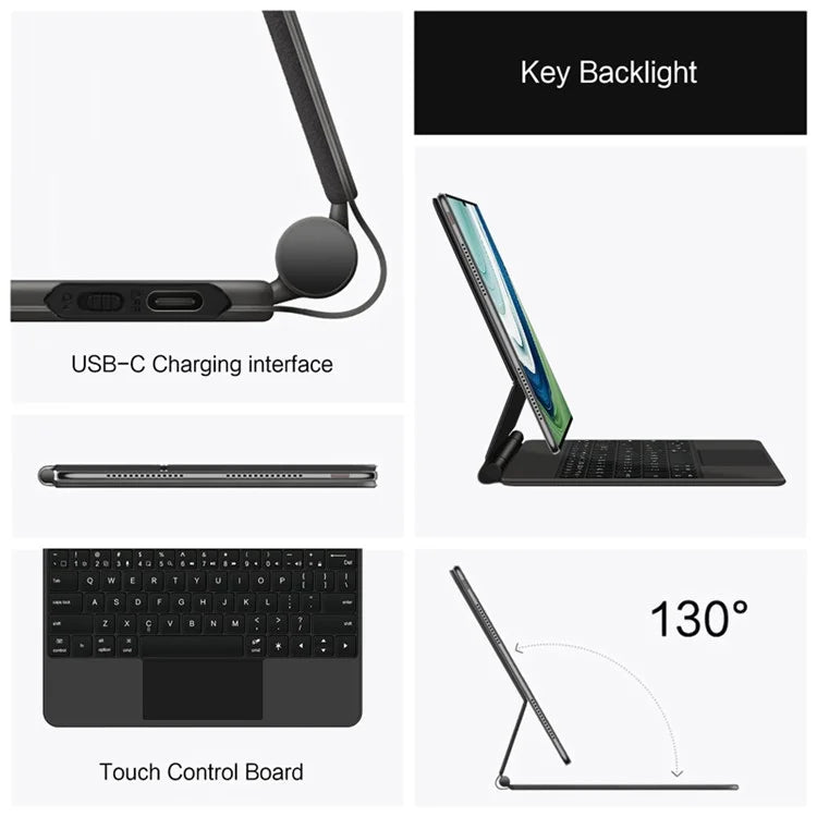 For Huawei MatePad Pro 13.2 Leather Case Integrated Magnetic Bluetooth Keyboard with Trackpad