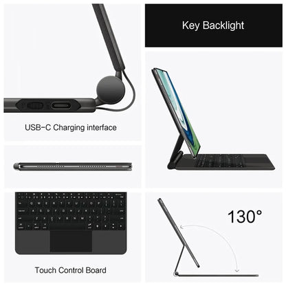 For Huawei MatePad Pro 13.2 Leather Case Integrated Magnetic Bluetooth Keyboard with Trackpad