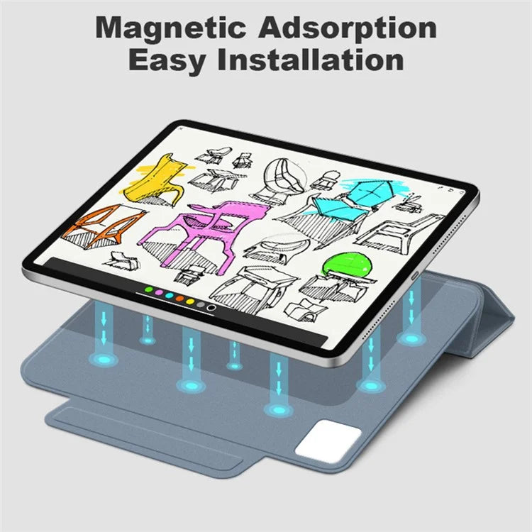 For iPad Pro 11 (2024) Case PU Leather Auto Sleep / Wake Cover Magnetic Attachment