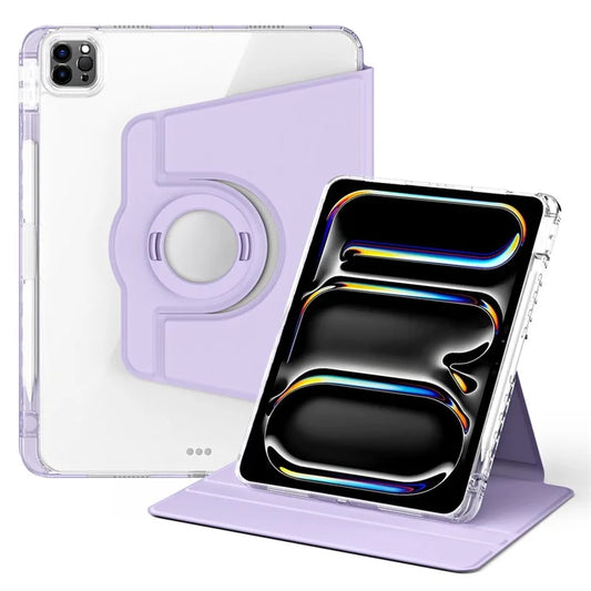 For iPad Pro 11 (2024) Case PU Leather+ Acrylic Tablet Cover Detachable, Auto Wake / Sleep