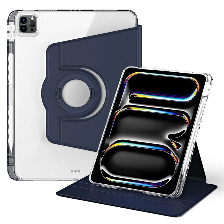 For iPad Pro 11 (2024) Case PU Leather+ Acrylic Tablet Cover Detachable, Auto Wake / Sleep