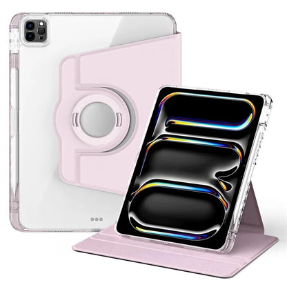 For iPad Pro 11 (2024) Case PU Leather+ Acrylic Tablet Cover Detachable, Auto Wake / Sleep