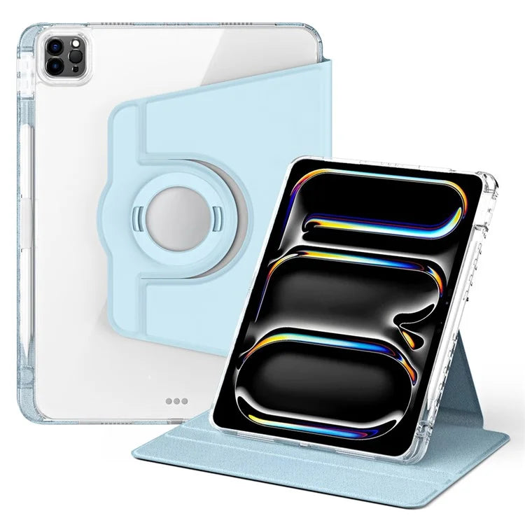 For iPad Pro 11 (2024) Case PU Leather+ Acrylic Tablet Cover Detachable, Auto Wake / Sleep